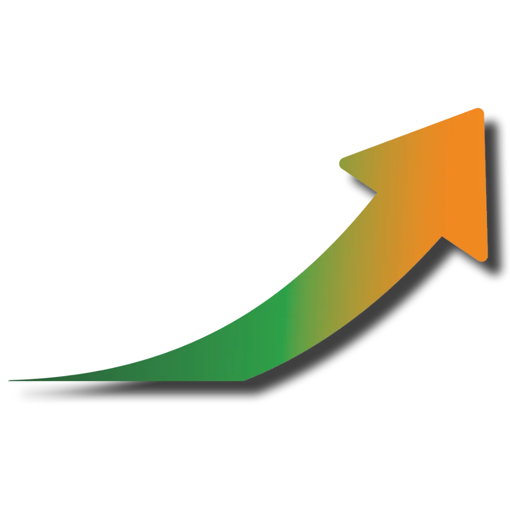 Upward growth arrow symbolizing digital marketing success