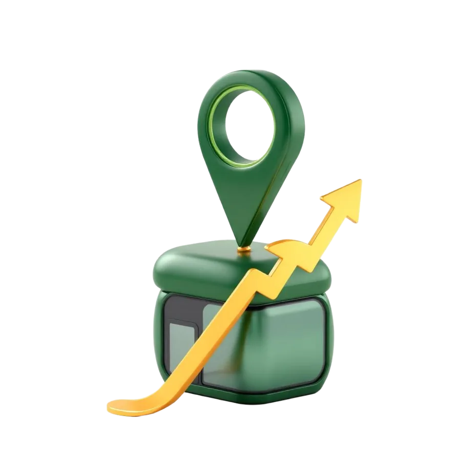 Abstract 3D local business growth illustration