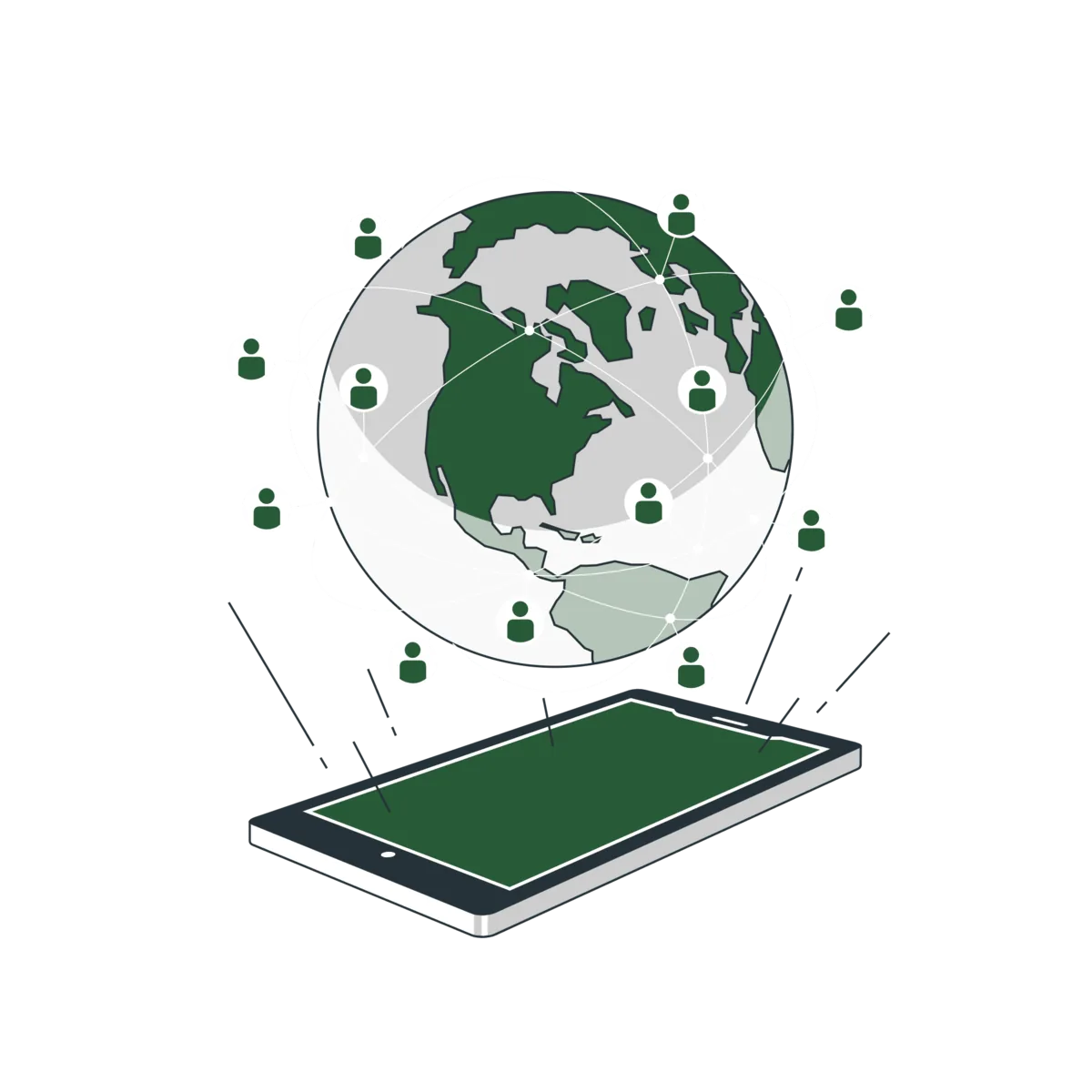 Illustration of a connected online world