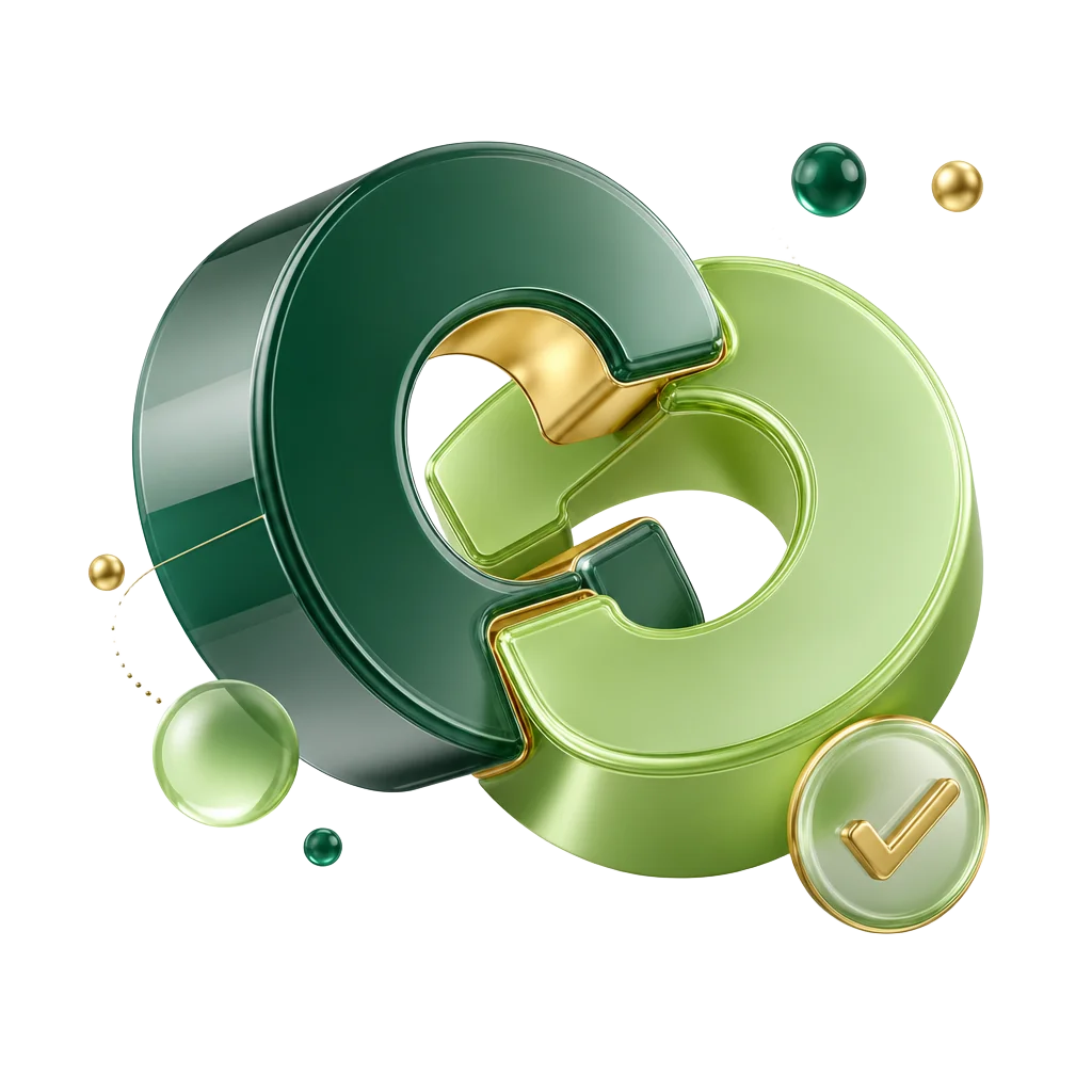 Abstract 3D interlocking rings symbolizing partnership