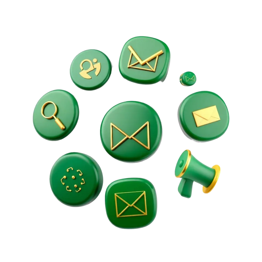 Abstract 3D digital marketing services illustration